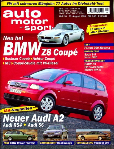 Deckblatt Auto Motor und Sport (18/1999)